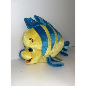 Disney‎ Parks Authentic Original The Little Mermaid Flounder 10" Stuffed Plush